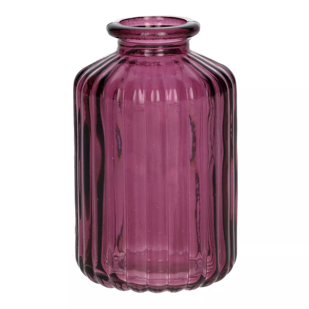 Mini Ribbed Bud Vase - Aubergine