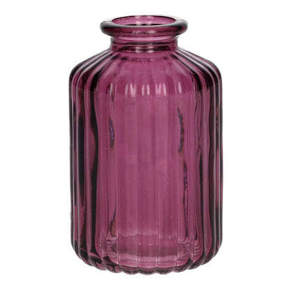 Mini Ribbed Bud Vase - Aubergine