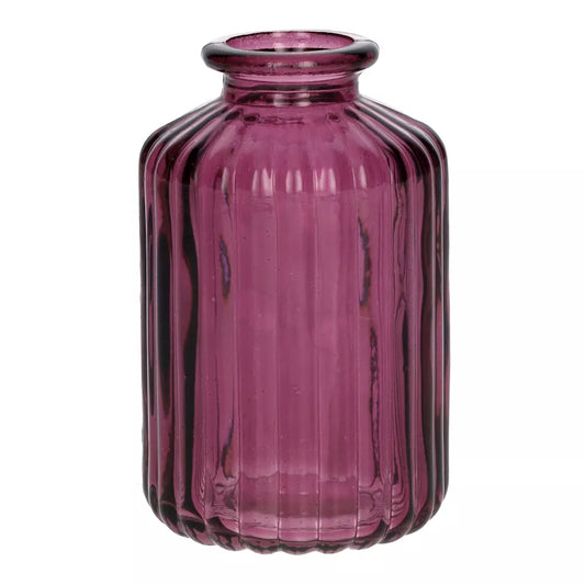 Mini Ribbed Bud Vase - Aubergine