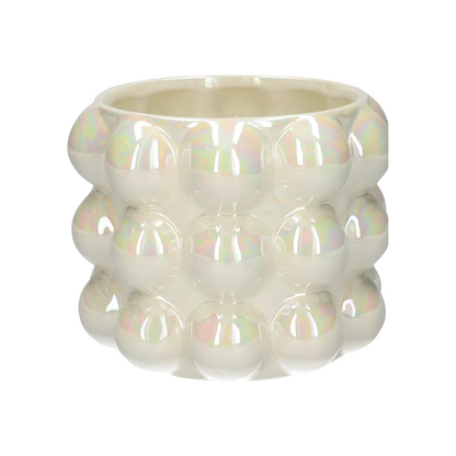 Pearl Finish Ceramic Bubble Pot - Sand
