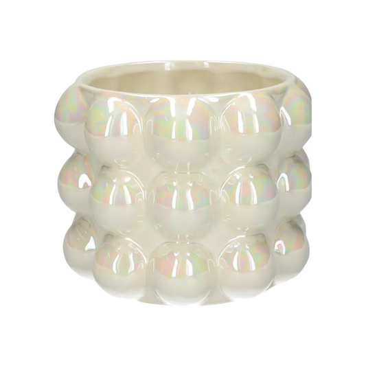 Pearl Finish Ceramic Bubble Pot - Sand