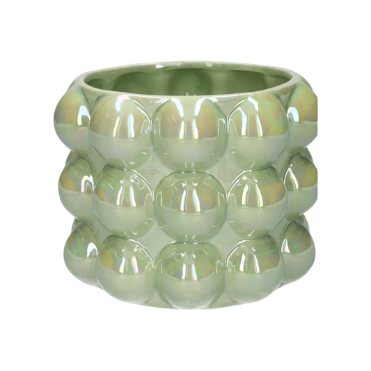 Pearl Finish Ceramic Bubble Pot - Pistachio