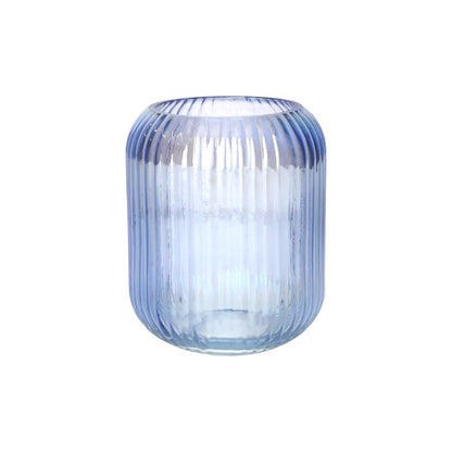 Iridescent Ribbed Glass Vase - Lavender