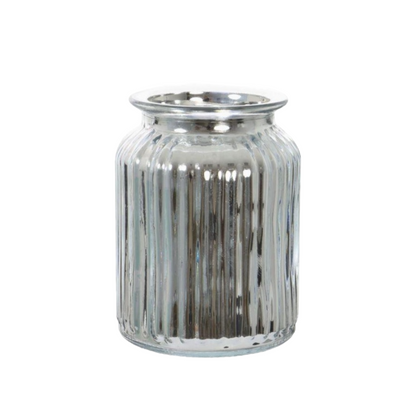 Metallic Silver Jar Vase