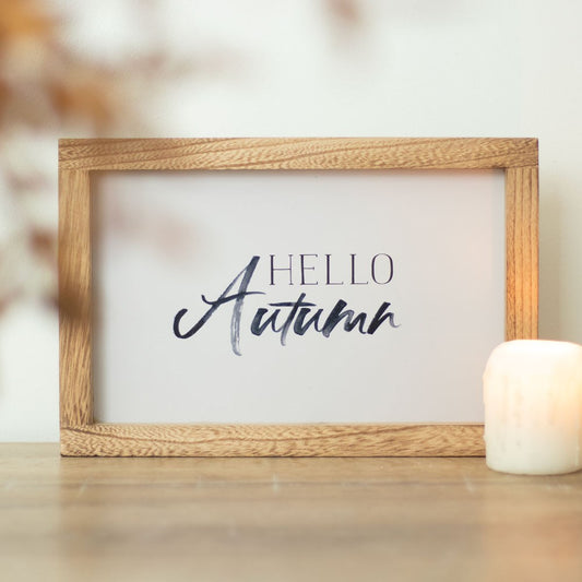 Hello Autumn Wooden Frame Sign