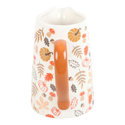 Autumn Leaves and Pumpkins Ceramic Flower Jug Vase