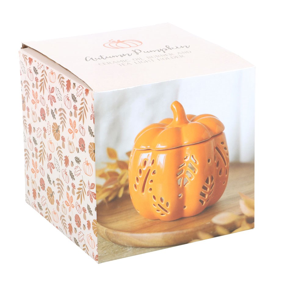 Oil Burner - Autumn Pumpkin Leaves Orange