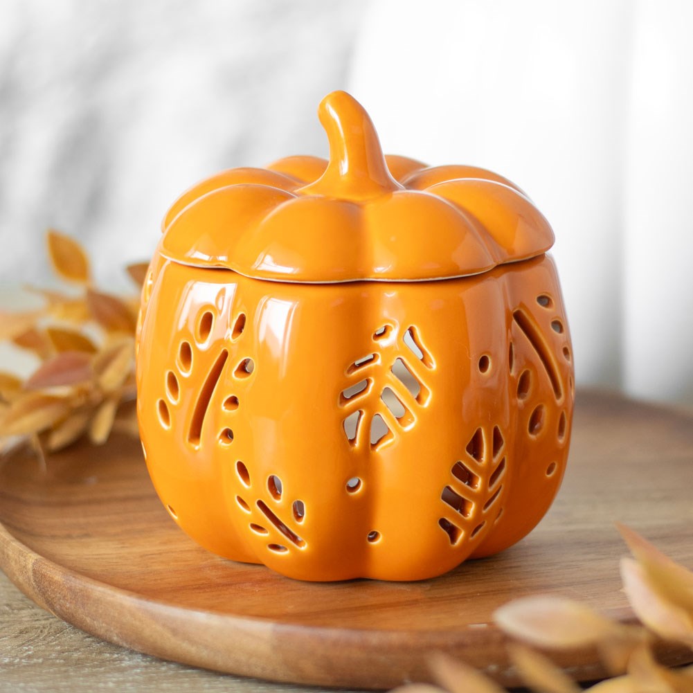 Oil Burner - Autumn Pumpkin Leaves Orange