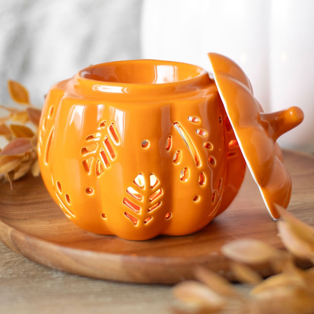 Oil Burner - Autumn Pumpkin Leaves Orange