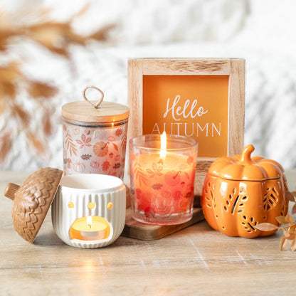 Oil Burner - Autumn Pumpkin Leaves Orange