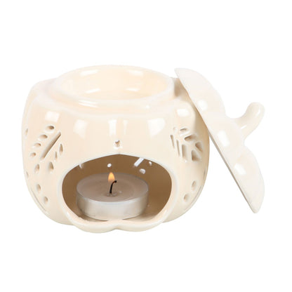 Oil Burner - Autumn Pumpkin Leaves White