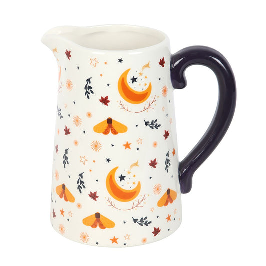 Autumn Magic Harvest Moon Print Ceramic Flower Jug Vase
