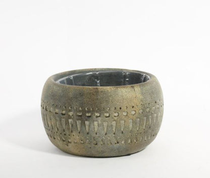 Aztec Cement Bowl Planter (16cm)