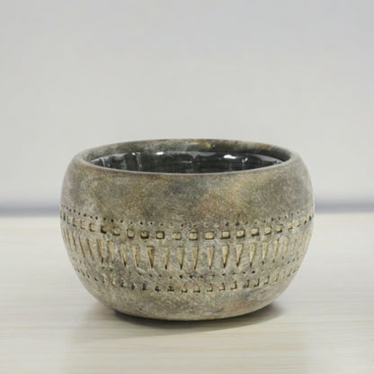 Aztec Cement Bowl Planter (18.5cm)