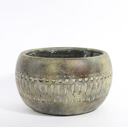 Aztec Cement Bowl Planter (21cm)