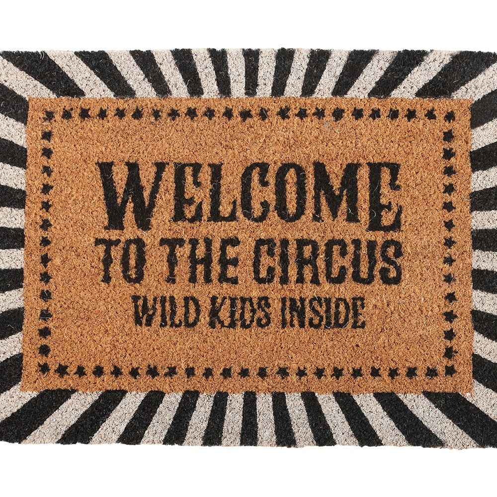 Black Welcome to the Circus Doormat