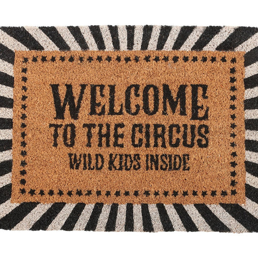 Black Welcome to the Circus Doormat