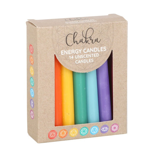 Pack of 14 Small  Chakra Energy Candles