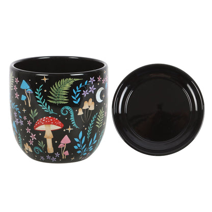 Dark Forest Print Plant Pot and Saucer