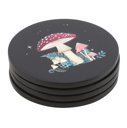 Set of 4 Printed Dark Forest Coaster Set