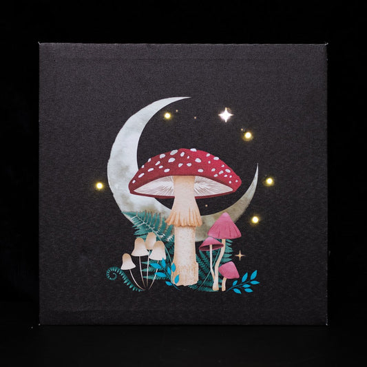 Forest Mushroom Light up Canvas Plaque