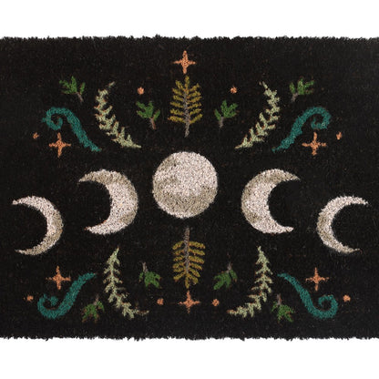 Black Dark Forest Moon Phase Doormat