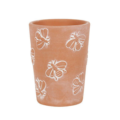 Terracotta Bee Pattern Plant Pot