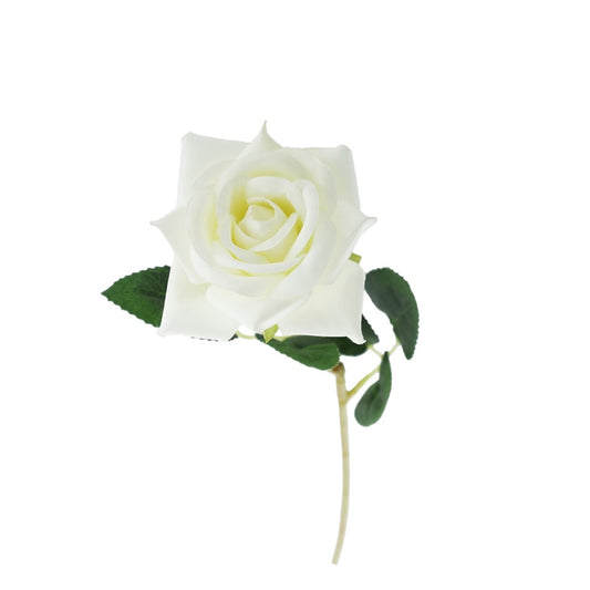 Artificial White Rose Stem (8cm Head)