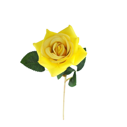 Artificial Yellow Rose Stem (8cm Head)