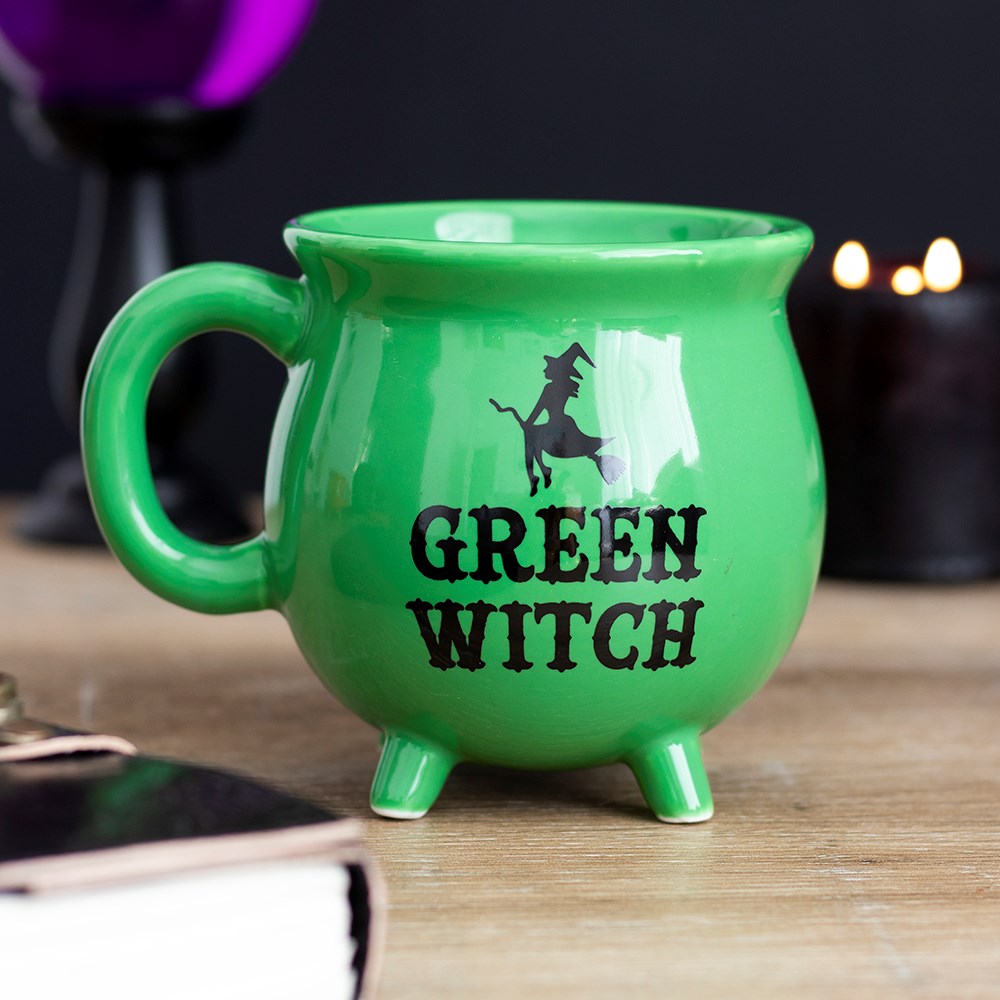 Green Witch Cauldron Shaped Mug