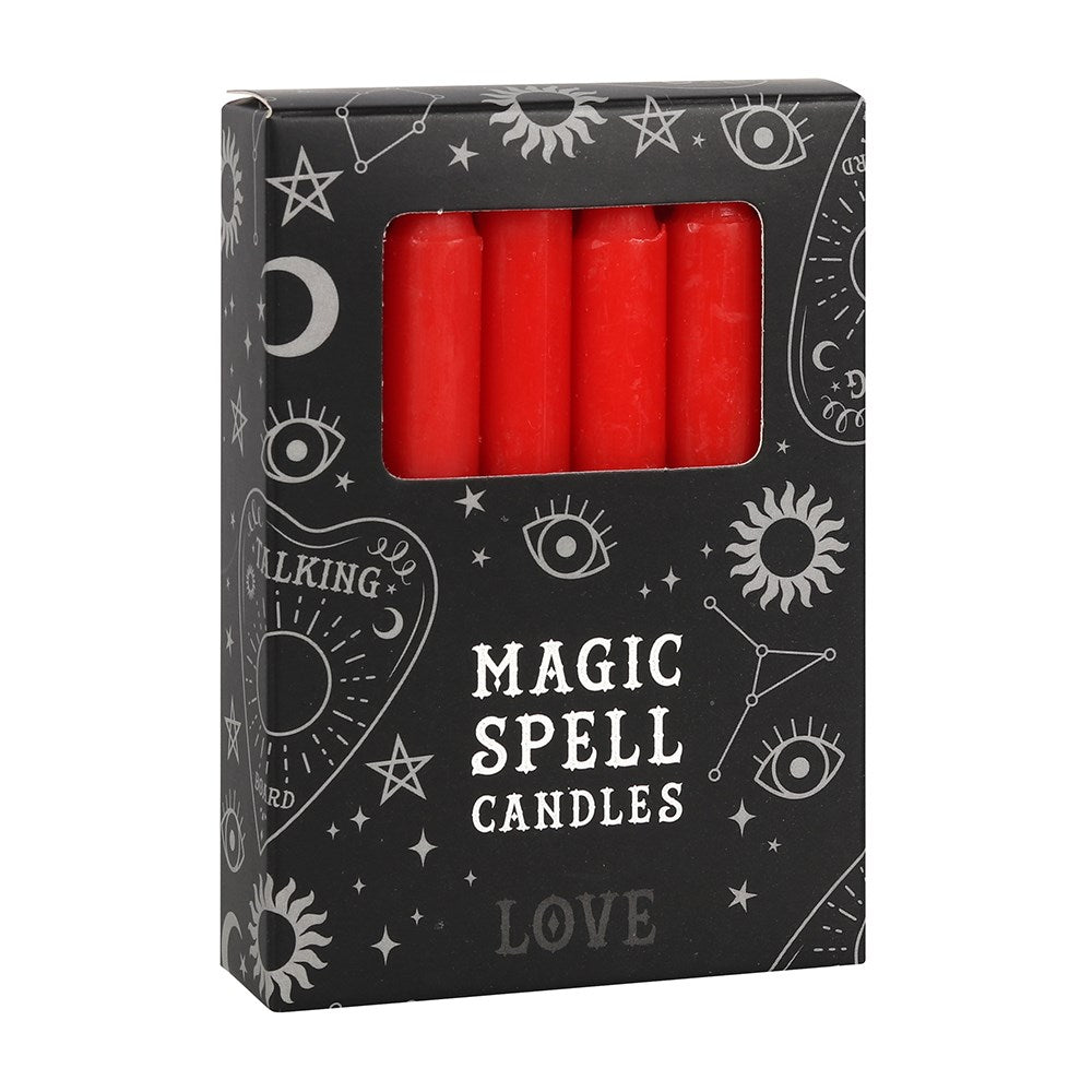 Pack of 12 Small Red Spell Candles - Love