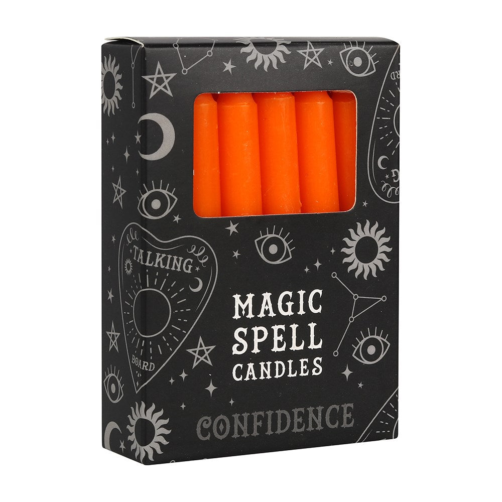 Pack of 12 Small Orange Spell Candles - Confidence