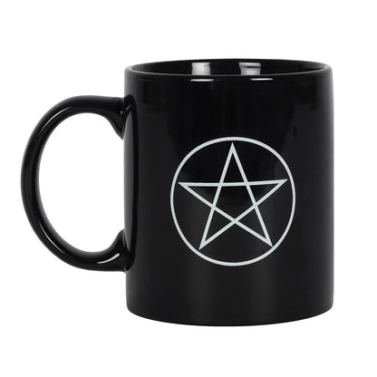 Black Ceramic Mug With a Pentagram Design