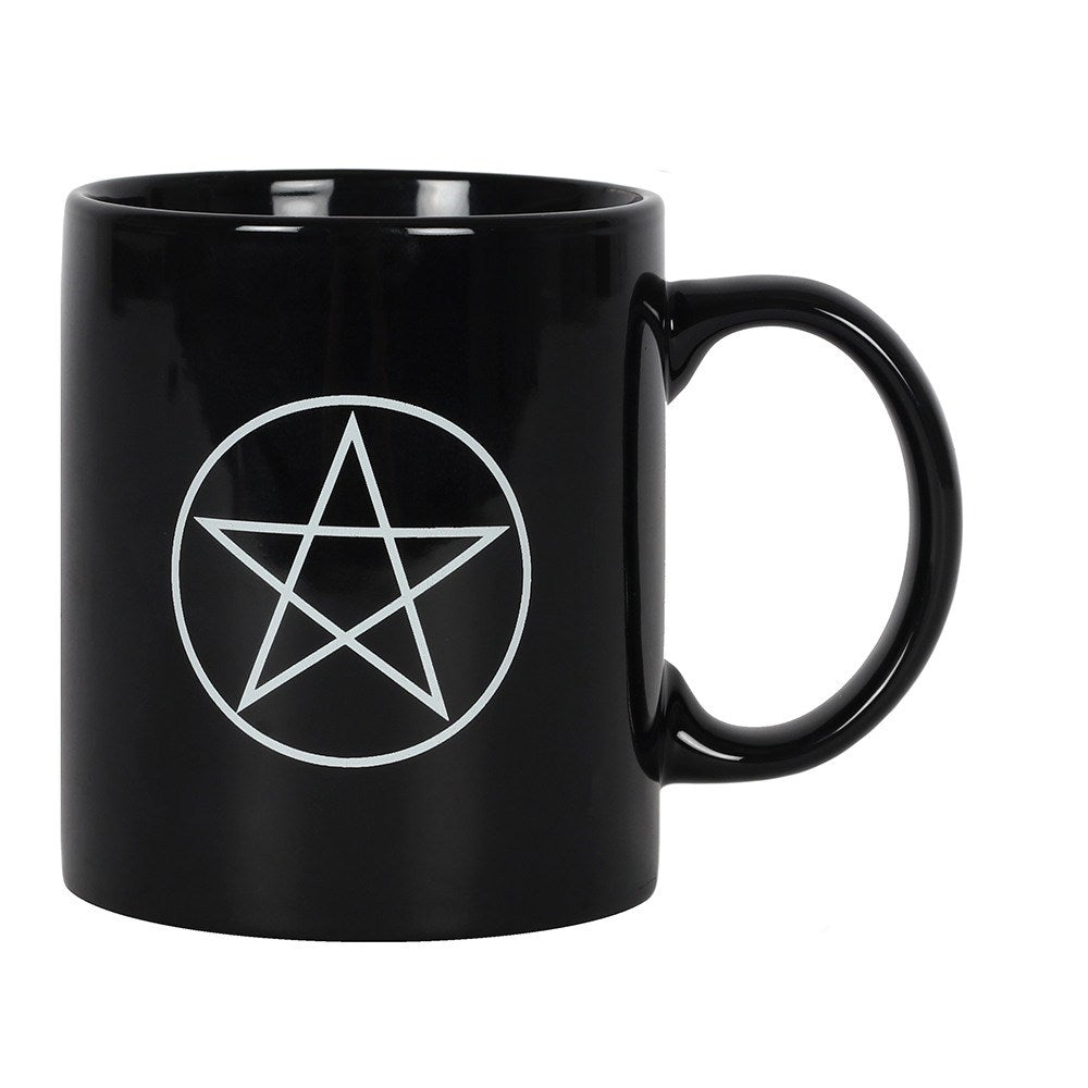 Black Ceramic Mug With a Pentagram Design