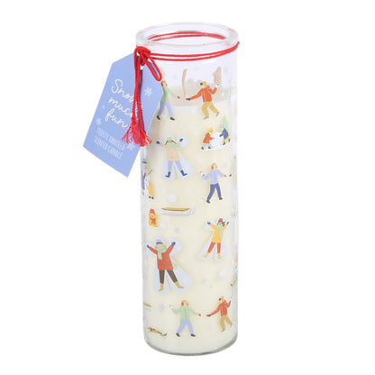 Snow Much Fun Print Frosty Vanilla Tube Candle