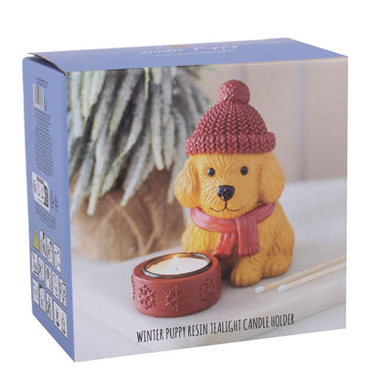 Winter Puppy Tealight Holder
