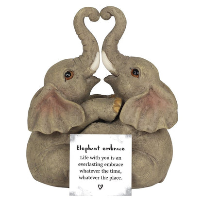 Elephant Embrace Couple Ornament