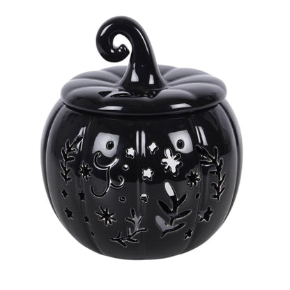 Black Folk Pumpkin Oil Burner and Wax Warmer