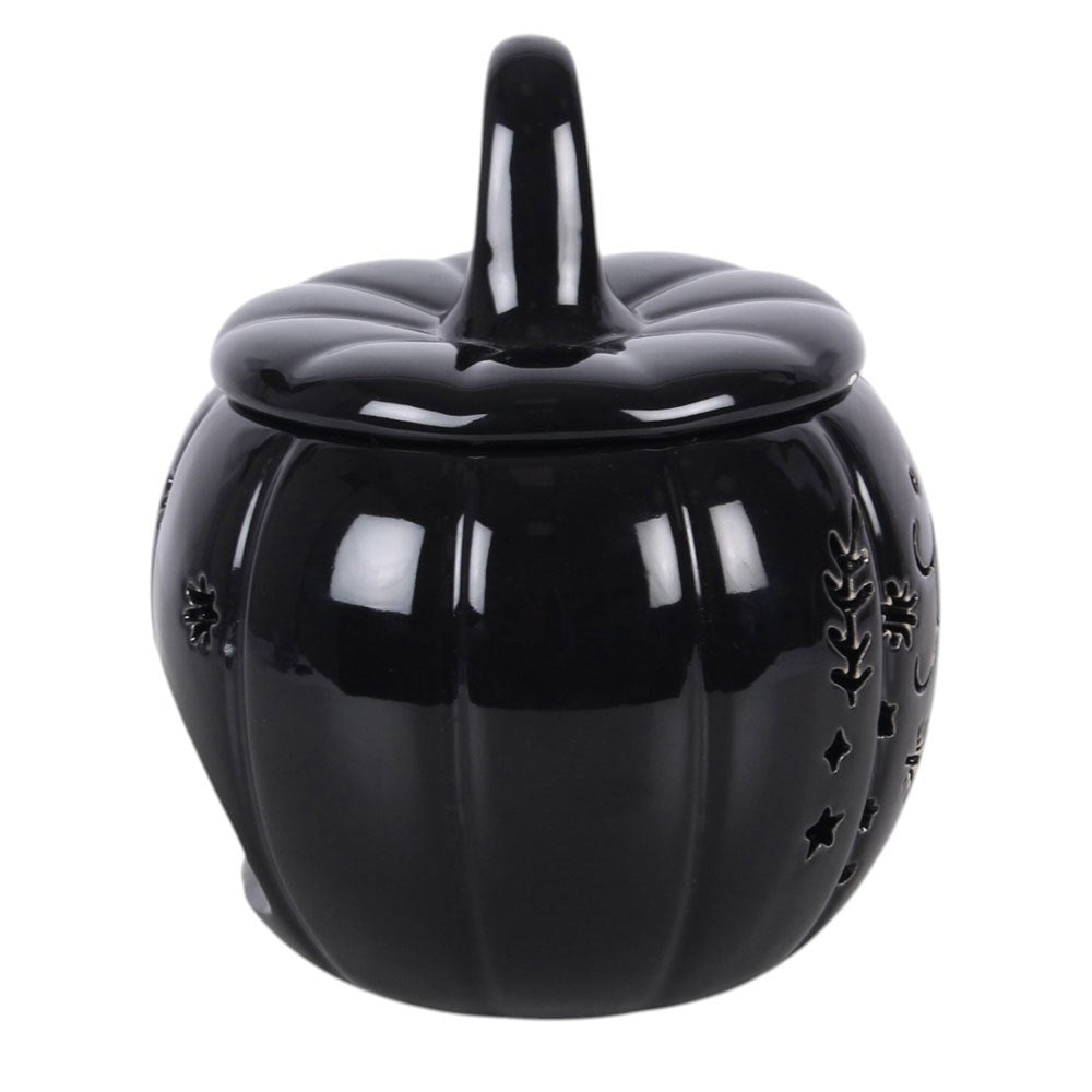 Black Folk Pumpkin Oil Burner and Wax Warmer
