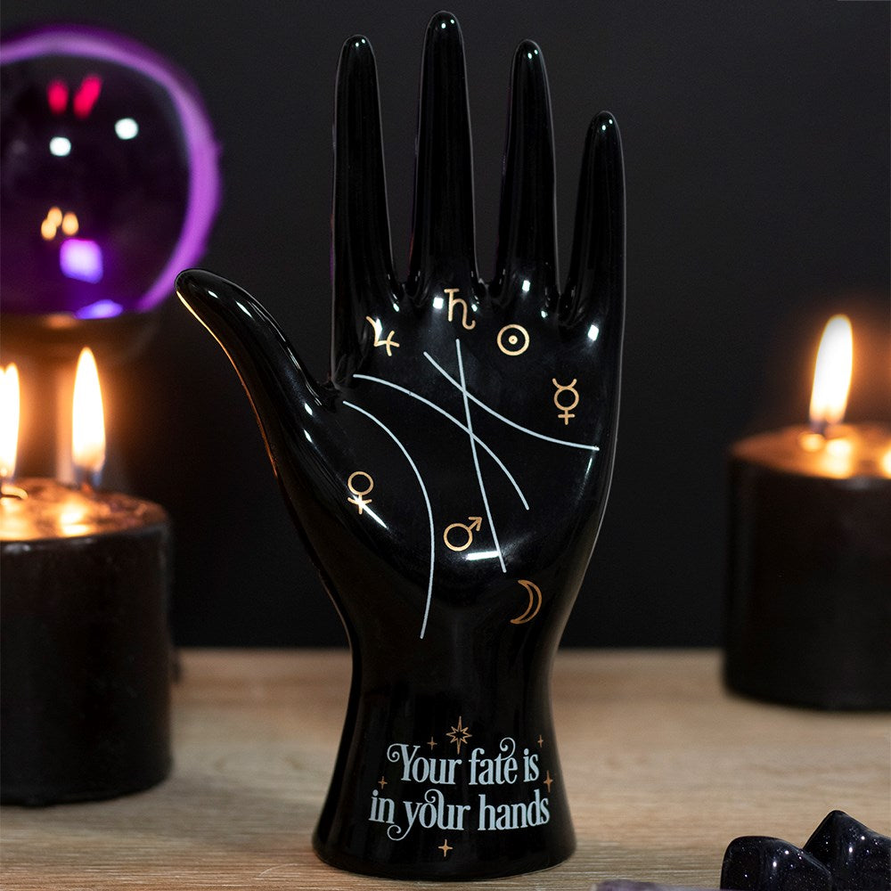 Ceramic Palmistry Hand Ornament Black