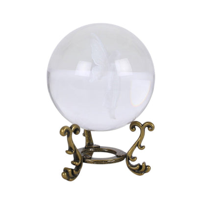 Stardust Fairy Laser Engraved Glass Crystal Ball and Stand