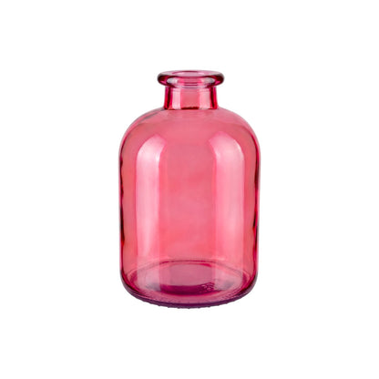 Classic Rounded Glass Bottle Vase - Pink