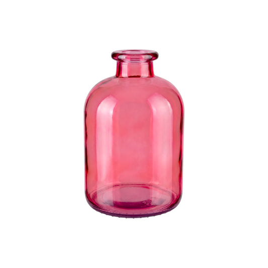 Classic Rounded Glass Bottle Vase - Pink