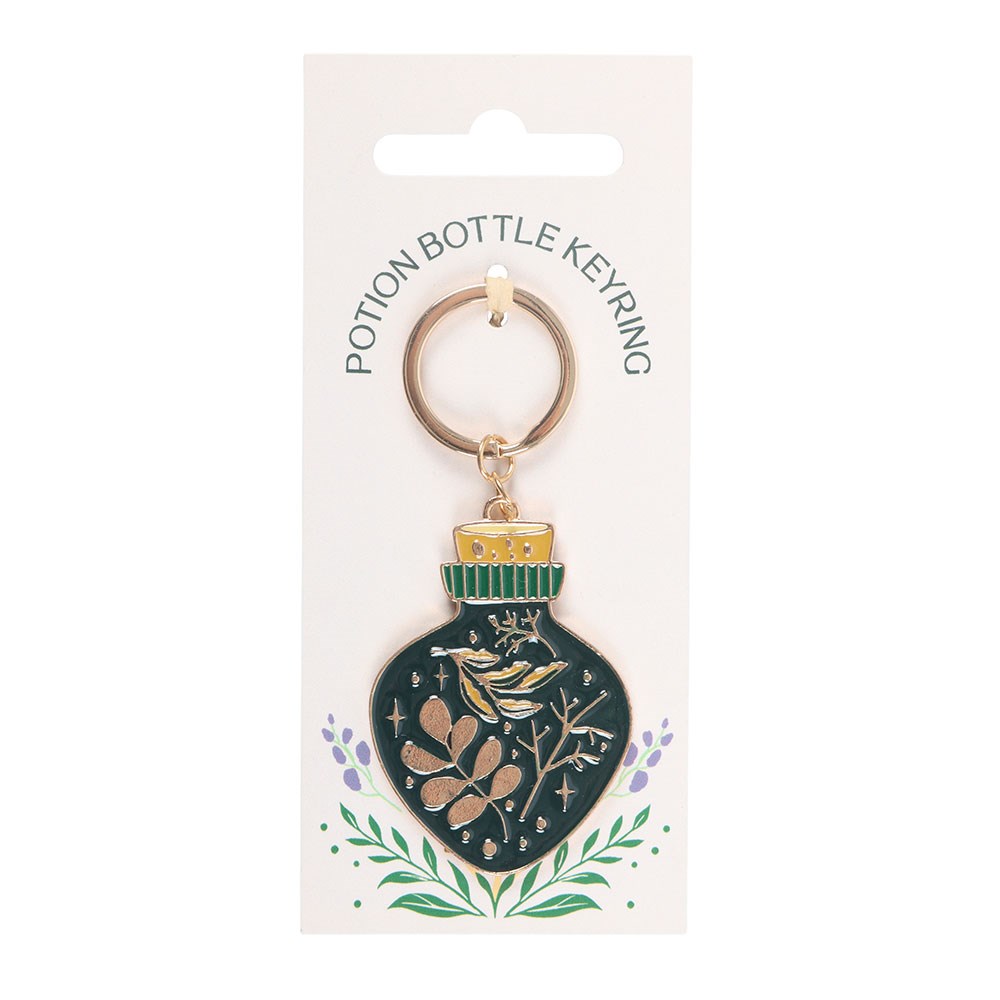 Green Witch Potion Bottle Keyring