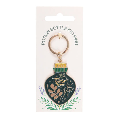 Green Witch Potion Bottle Keyring