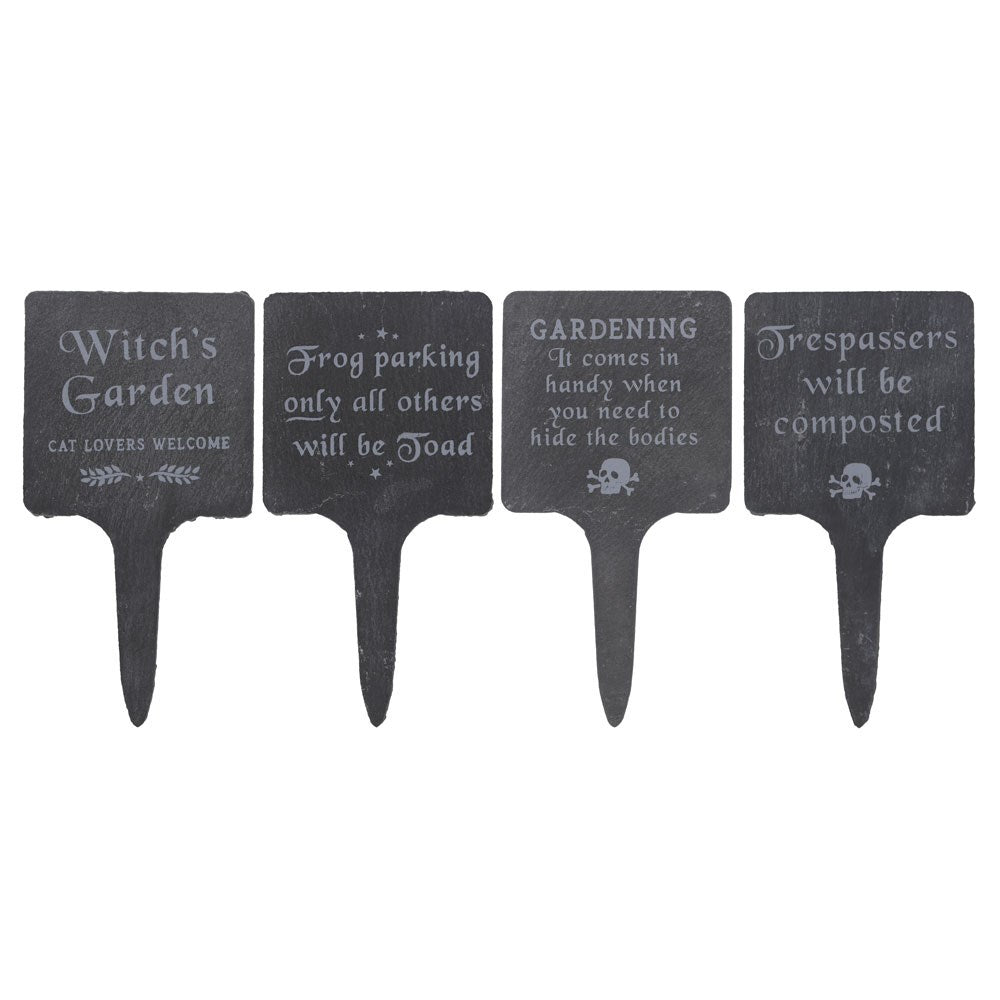 Set of 4 Slate Garden Signs