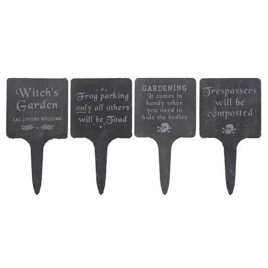 Set of 4 Slate Garden Signs