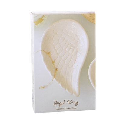 Off White Angel Wing Trinket Dish