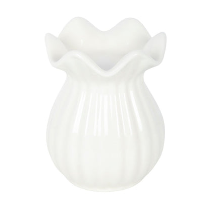 White Pleated Flare Oil Burner