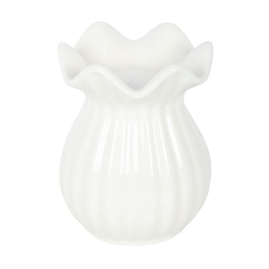 White Pleated Flare Oil Burner